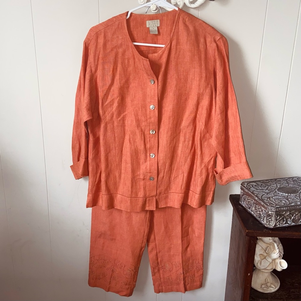 Sigrid Olsen Sport 2pc linen Pant suit size S